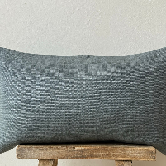 FUNDA DE COJÍN LINO GRUESO GRIS OSCURO 50x30