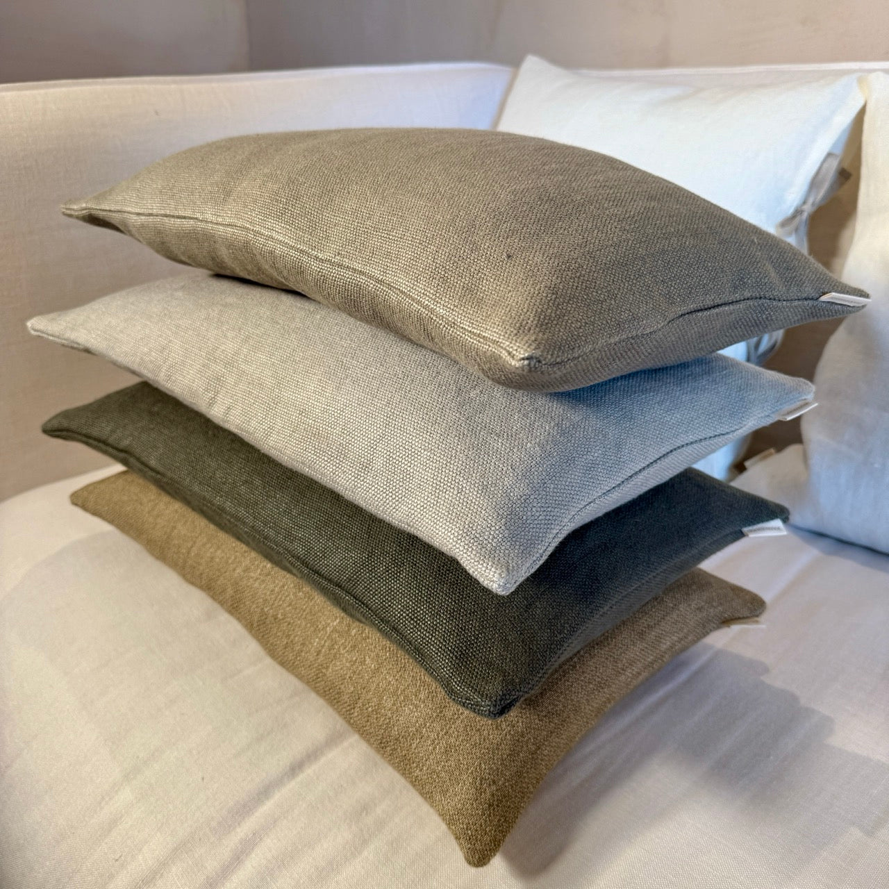 FUNDA DE COJÍN LINO GRUESO GRIS OSCURO 50x30