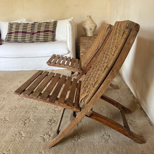 SET DE 2 SILLAS DE MADERA Y RATÁN