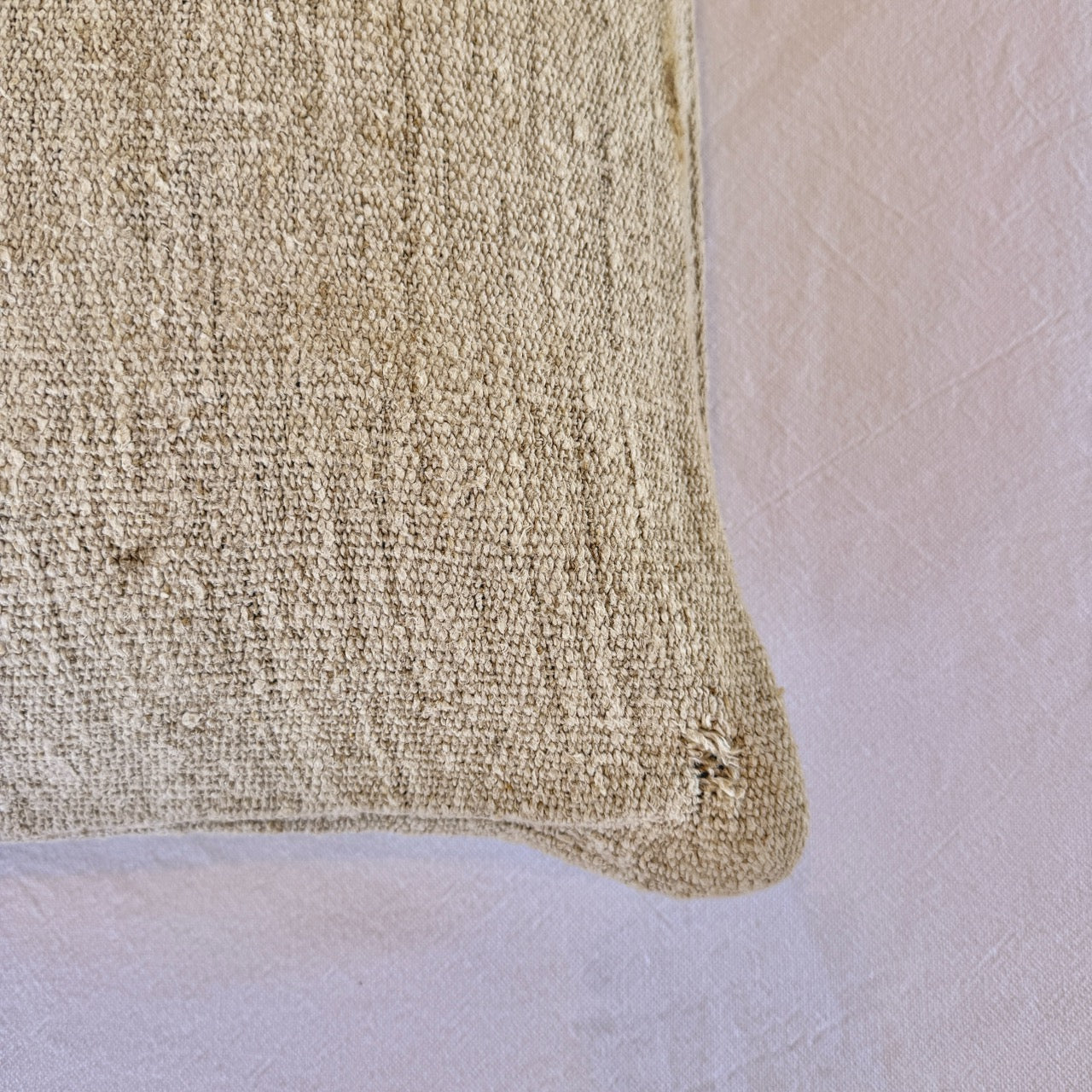 FUNDA DE COJÍN DE LINO RAYA AZUL