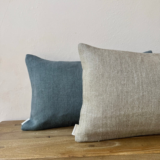 FUNDA DE COJÍN LINO GRUESO MARRÓN CLARO 50x30