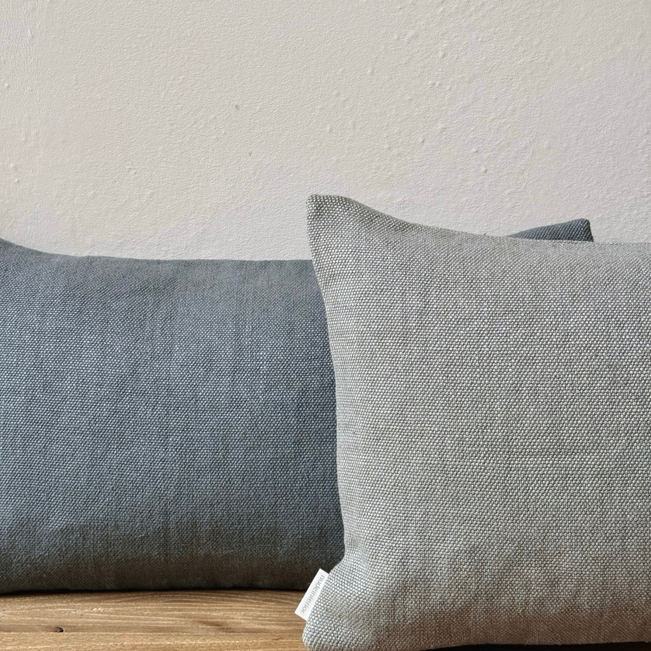 FUNDA DE COJÍN LINO GRUESO GRIS CLARO 50x30