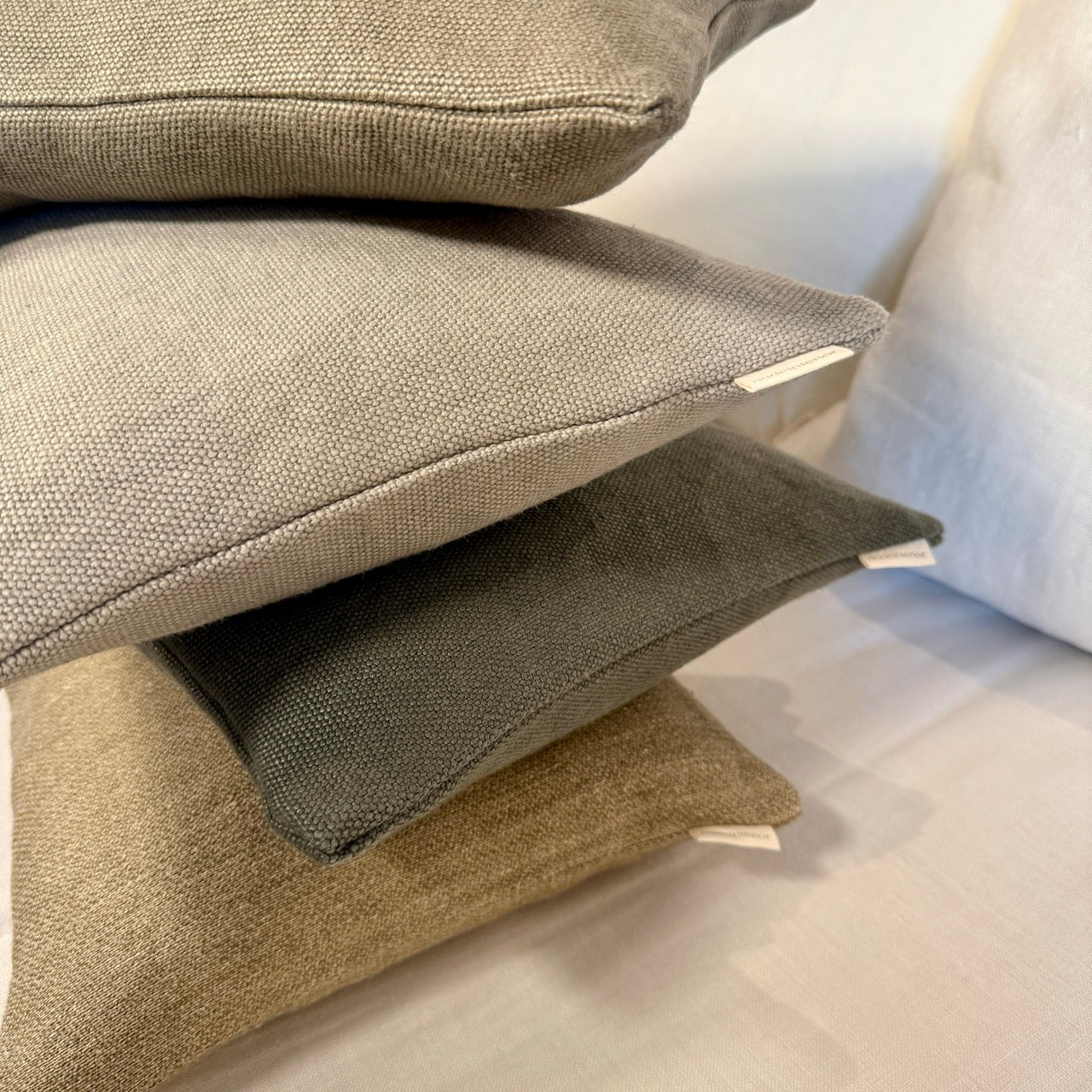 FUNDA DE COJÍN LINO GRUESO MARRÓN CLARO 50x30