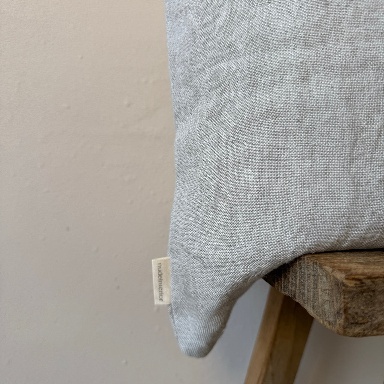 FUNDA DE COJÍN LINO BEIGE CON LAZOS 50x50