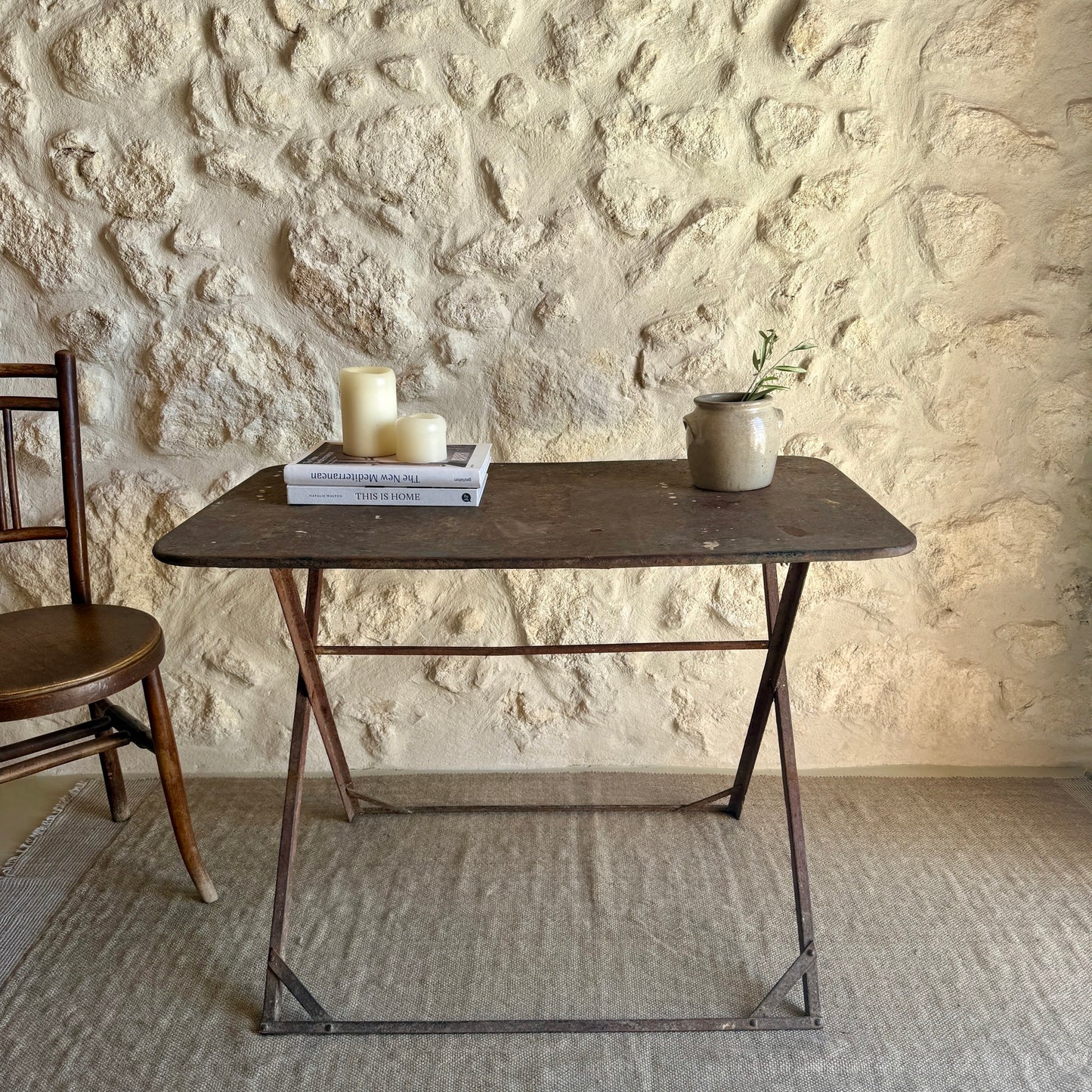 MESA DE HIERRO PLEGABLE FRANCESA