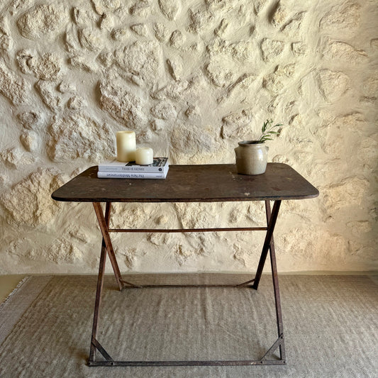 MESA DE HIERRO PLEGABLE FRANCESA