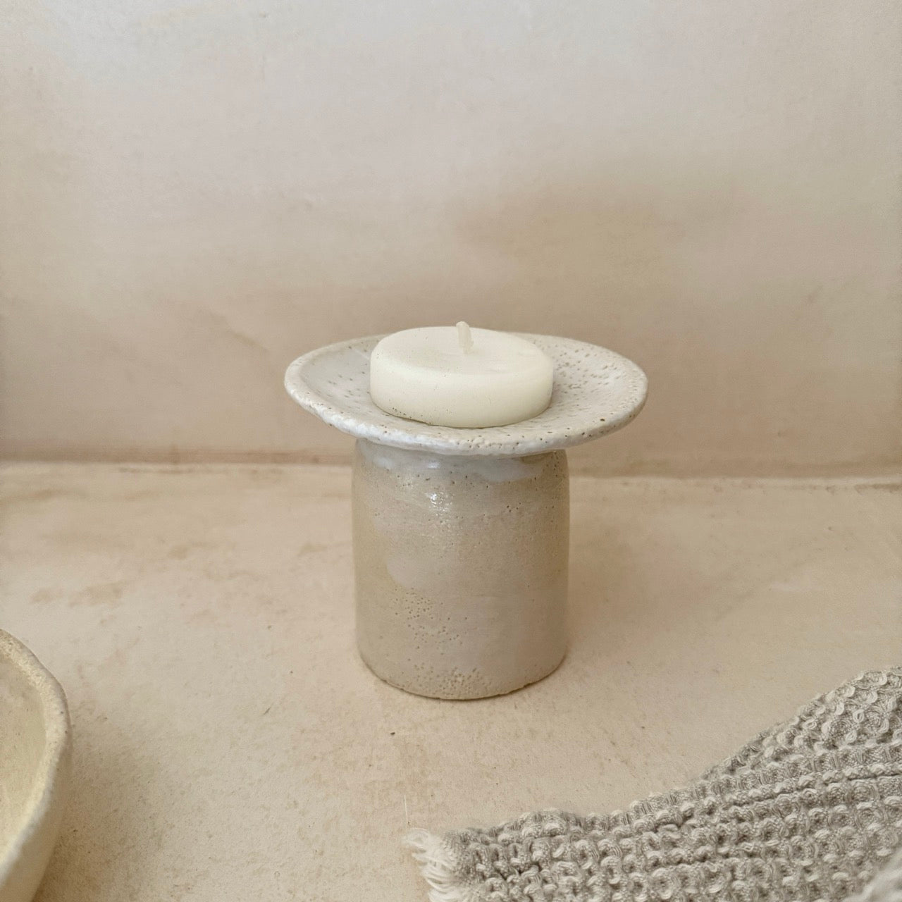 PORTAVELAS DE CERÁMICA ARTESANAL