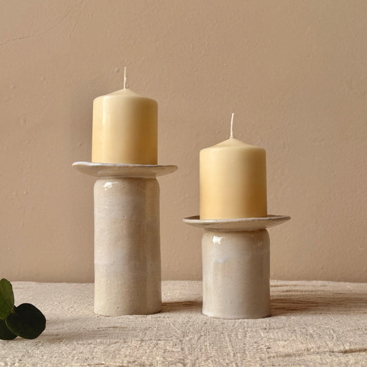 PORTAVELAS DE CERÁMICA ARTESANAL GRANDE