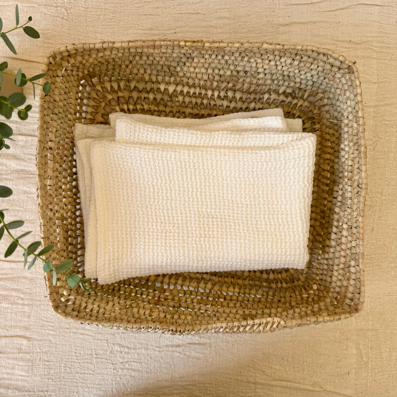 TOALLA WAFFLE LINO BLANCO